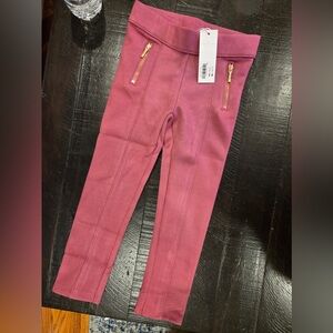 Janie and Jack Rose Leggings with Gold Accents